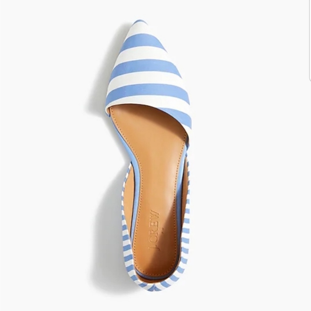 J. Crew Zoe d' Orsay Flats in Blue Stripe - Picture 2 of 7